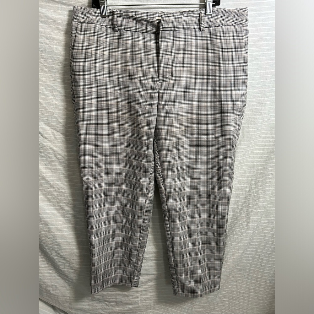 A New Day Womens Multicolor Plaid High Rise Stretch Elastizado Dress Pants Sz 16
